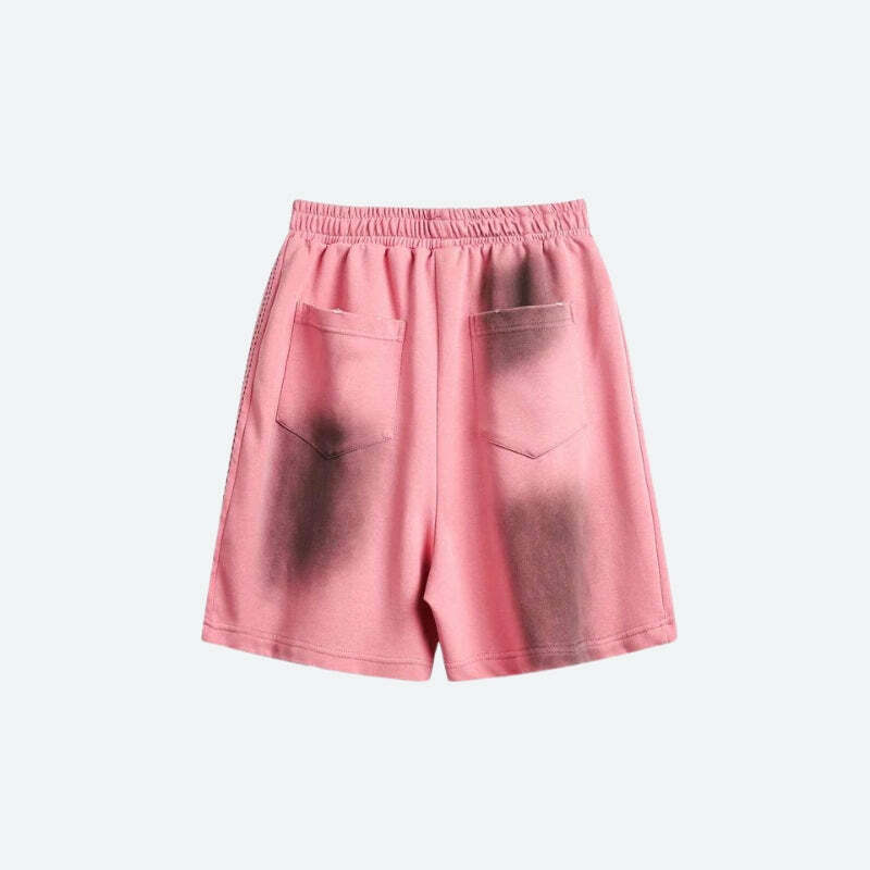 Y2K Aesthetic Spray-Effect Sport Shorts for Grunge & Coquette Styles