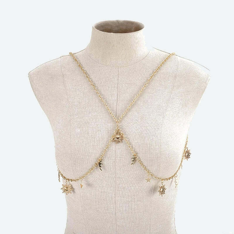 Y2K Aesthetic Sun, Moon & Star Body Jewelry for Cute Tops & Outfits