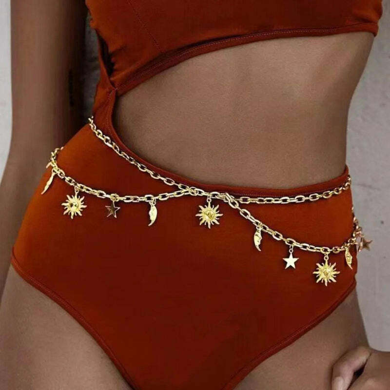 Y2K Aesthetic Sun, Moon & Star Body Jewelry for Cute Tops & Outfits