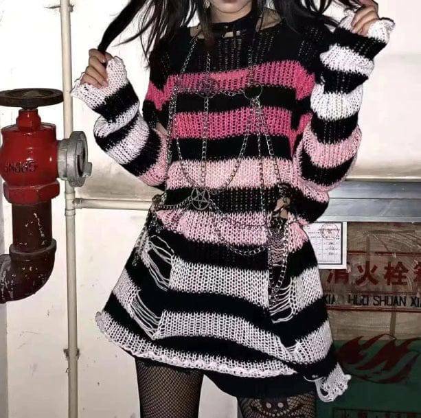 Y2K Aesthetic Weirdcore Sweater - Grunge & Coquette Style Top