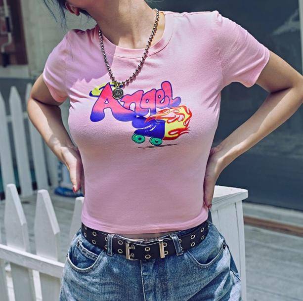 Y2K Baby Girl Tee - Cute Pastel Goth & Grunge Aesthetic Top