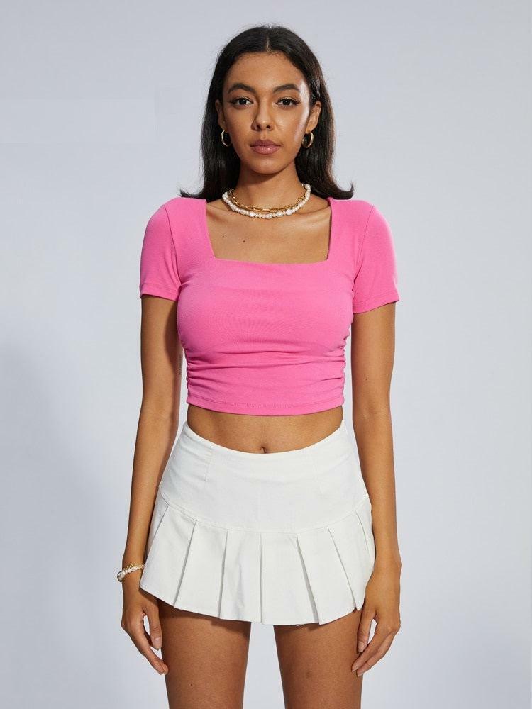 Y2K Barbie Crop Top: Cute Pastel Goth & Coquette Aesthetic Fashion