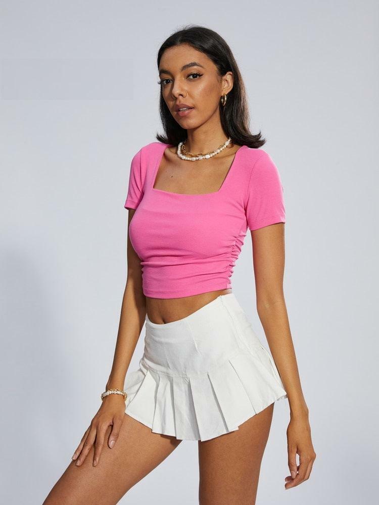 Y2K Barbie Crop Top: Cute Pastel Goth & Coquette Aesthetic Fashion