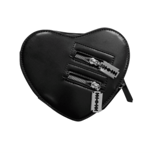 Y2K Black Heart Crossbody Bag - Cute Aesthetic Accessory for Outfits