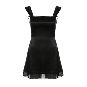 Y2K Black Mini Dress - Coquette Aesthetic & Grunge Style Outfit