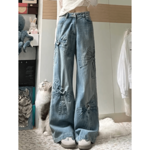 Y2K Bow Tie Jeans: Grunge Aesthetic & Coquette Style Must-Have