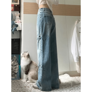 Y2K Bow Tie Jeans: Grunge Aesthetic & Coquette Style Must-Have