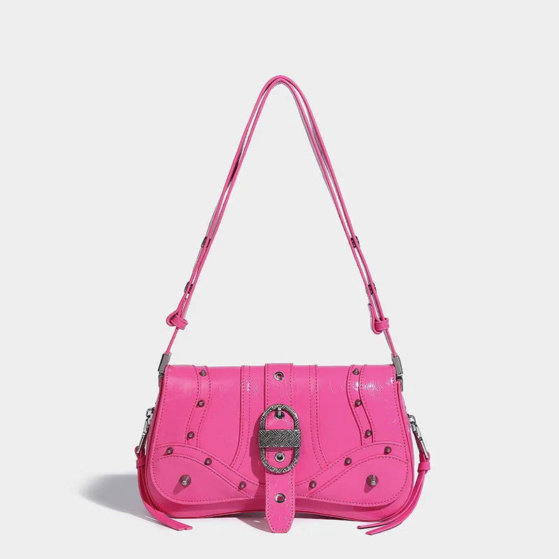 Y2K Candy Belted Baguette Bag - Cute Pastel Goth & Coquette Aesthetic