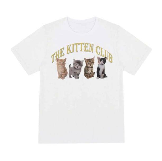 Y2K Cat Club T-Shirt: Cute Tops for Coquette & Grunge Aesthetic Lovers