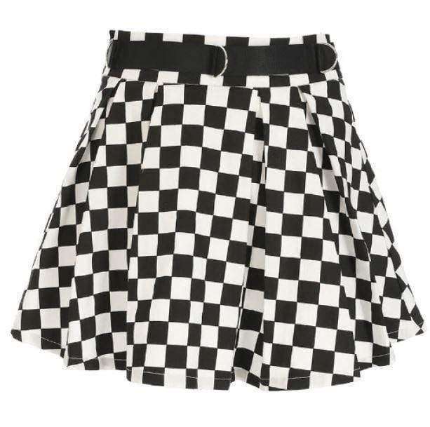 Y2K Checkerboard Skirt: Grunge Aesthetic & Coquette Style Outfit