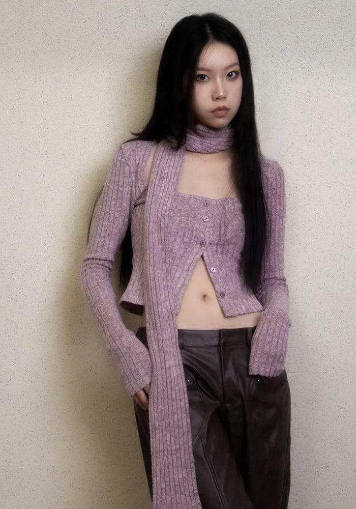 Y2K Corduroy Cropped Cardigan for Coquette & Grunge Aesthetic Outfits