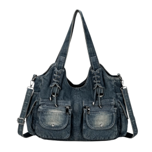 Y2K Denim Bag: Trendy Grunge Aesthetic & Coquette Style Essential