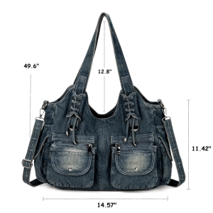 Y2K Denim Bag: Trendy Grunge Aesthetic & Coquette Style Essential