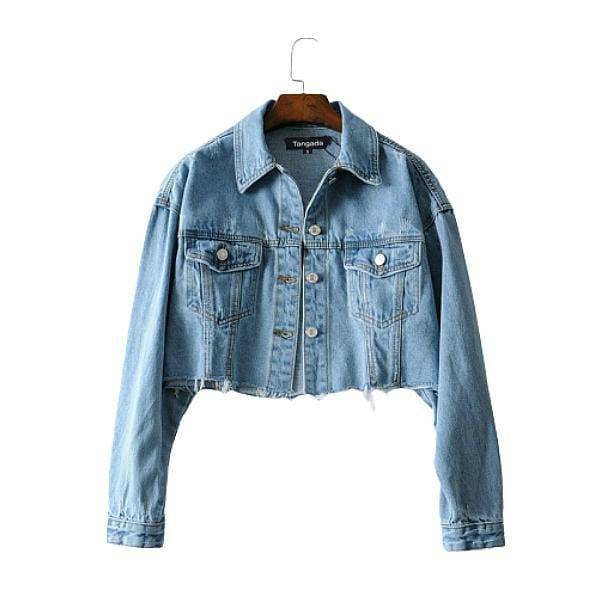 Y2K Fashion 90s Jean Jacket - Grunge Aesthetic & Cute Tops Style