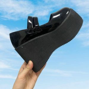 Y2K Fashion Aesthetic Platform Wedges for Cute Tops & Grunge Outfits