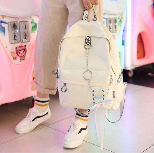 Y2K Fashion Backpack with Chain - Grunge Aesthetic & Cute Tops Style