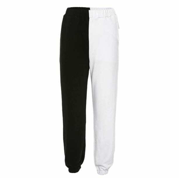 Y2K Fashion Black & White Pants - Grunge Aesthetic & Cute Tops Style