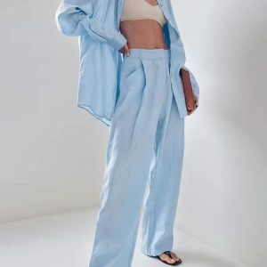 Y2K Fashion Blue Two Piece Set - Cute Tops & Grunge Aesthetic Outfit