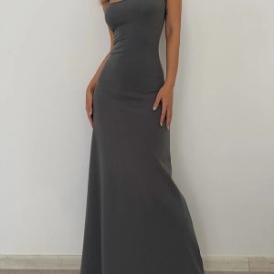 Y2K Fashion Bodycon Maxi Dress - Grunge Aesthetic & Coquette Style