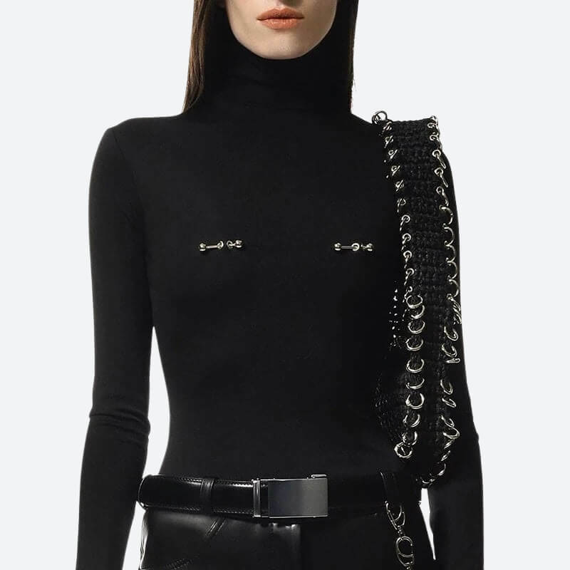 Y2K Fashion Bodycon Piercing Top - Grunge Aesthetic & Cute Style