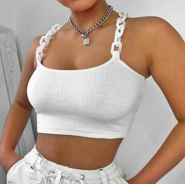 Y2K Fashion Chain Strap Top - Cute Pastel Goth & Grunge Aesthetic