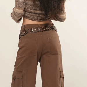 Y2K Fashion Cowgirl Buckle Belt - Grunge Aesthetic & Cute Tops Style