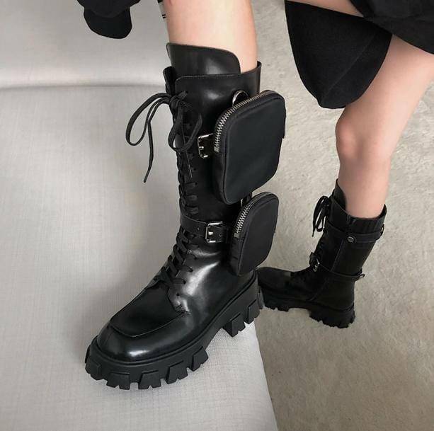 Y2K Fashion Deep Pocket Boots: Grunge Aesthetic & Coquette Style