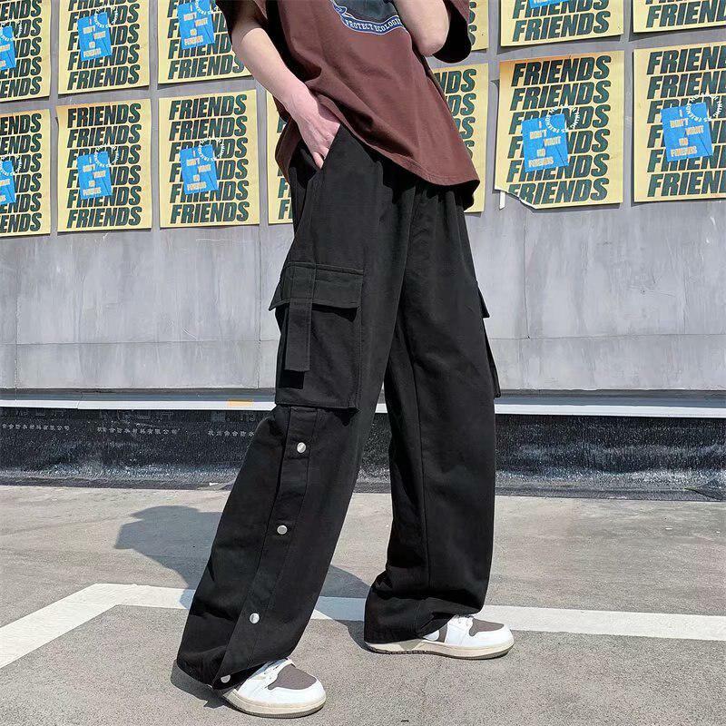 Y2K Fashion Elastic Waist Wide Leg Cargo Pants for Grunge & Coquette Aesthetic