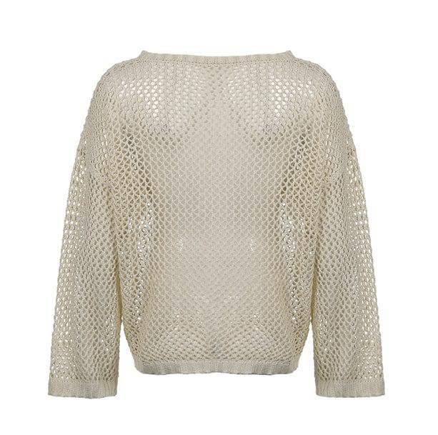 Y2K Fashion Fishnet Sweater: Cute Tops for Coquette & Grunge Aesthetic