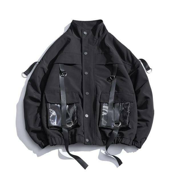 Y2K Fashion Jacket with See-Through Pockets for Grunge & Coquette Aesthetic