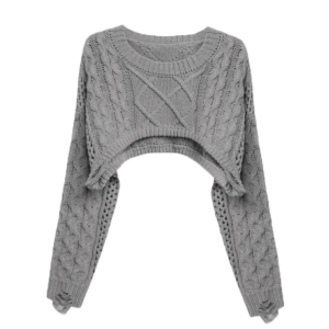 Y2K Fashion Knitted Super Cropped Sweater - Cute Tops for Coquette Aesthetic