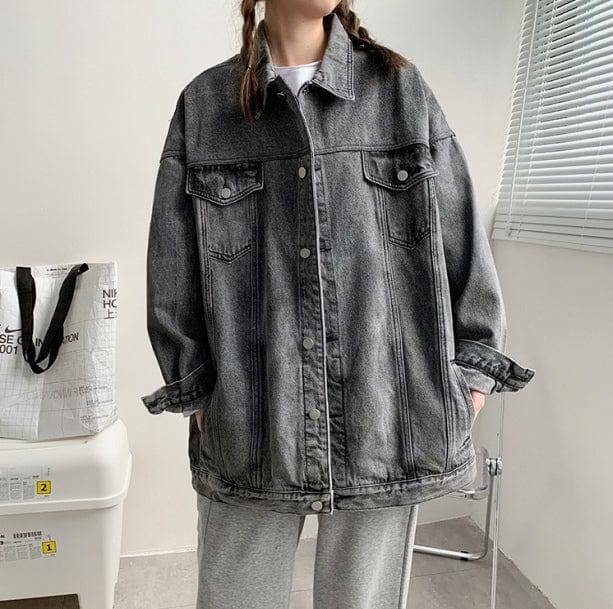 Y2K Fashion Normcore Jean Jacket: Grunge Aesthetic & Cute Tops Style