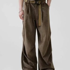 Y2K Fashion Pleated Wide Leg Pants - Grunge Aesthetic & Cute Tops