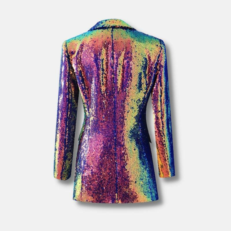 Y2K Fashion Premium Sequin Long Blazer - Grunge & Coquette Aesthetic