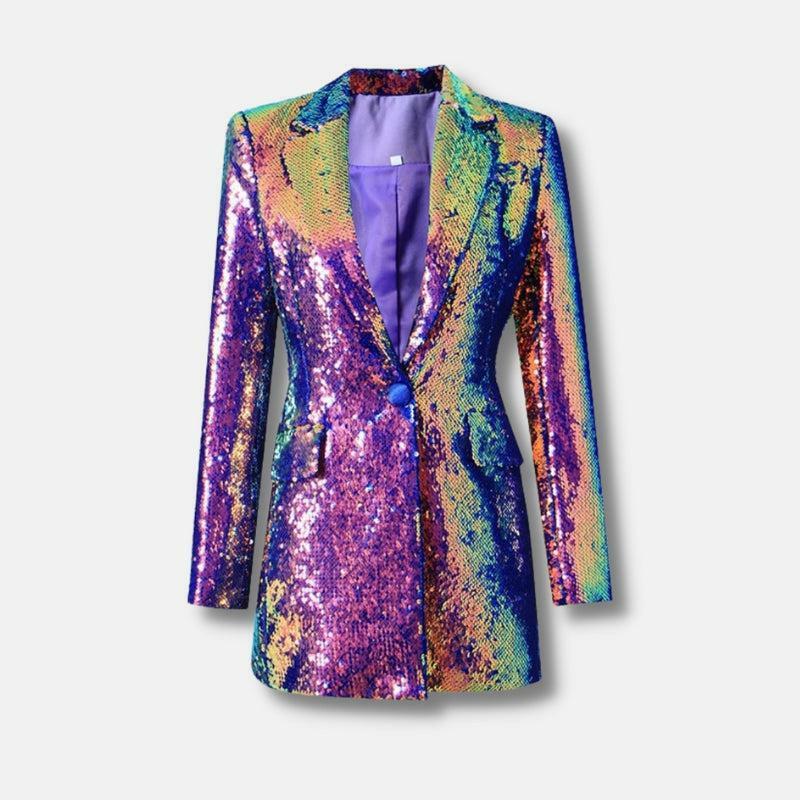 Y2K Fashion Premium Sequin Long Blazer - Grunge & Coquette Aesthetic