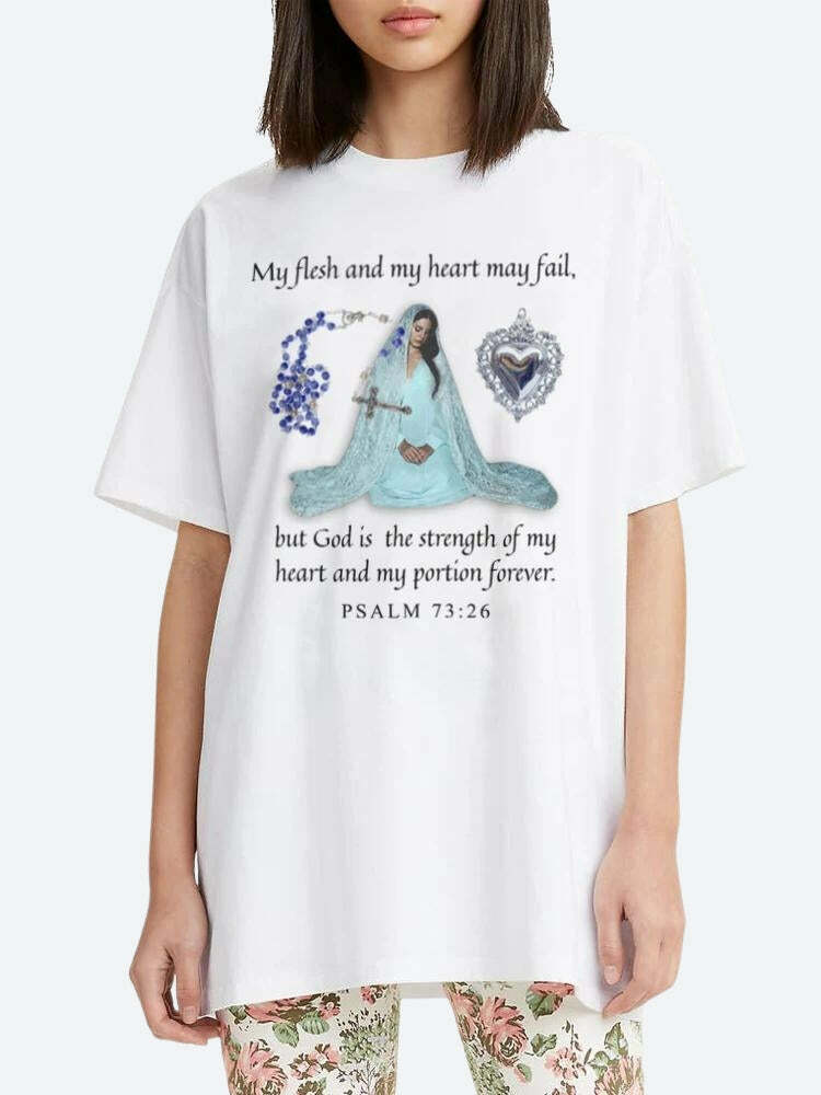 Y2K Fashion Psalm 73:26 Tee - Cute Tops for Coquette & Grunge Aesthetic