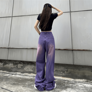 Y2K Fashion Purple Baggy Jeans - Grunge Aesthetic & Cute Tops Style