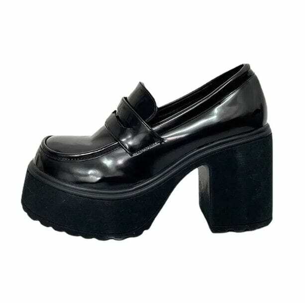 Y2K Fashion Round Toe Chunky High Heels for Grunge & Coquette Aesthetic