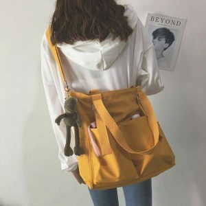 Y2K Fashion Shoulder School Bag - Cute Aesthetic for Grunge & Coquette Styles