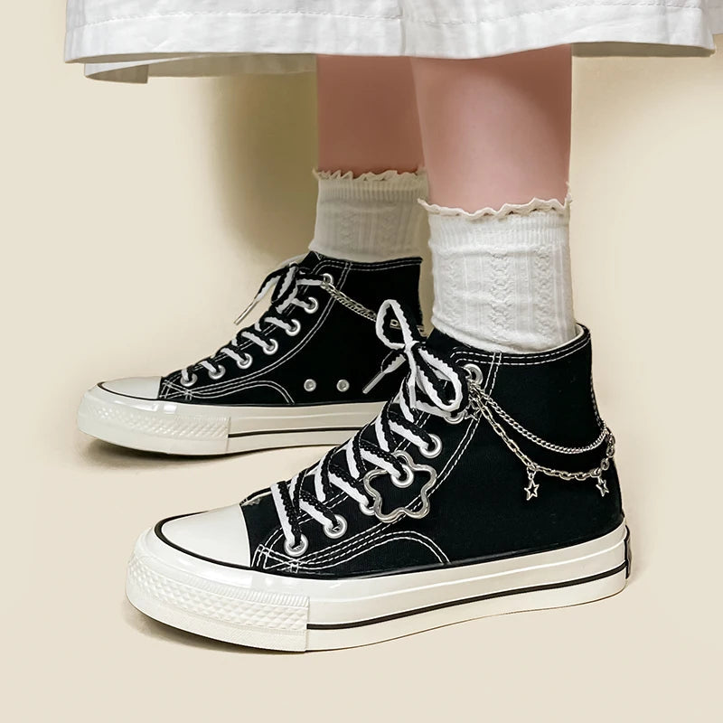 Y2K Fashion Stars Canvas Shoes - Cute Tops & Grunge Aesthetic Vibes