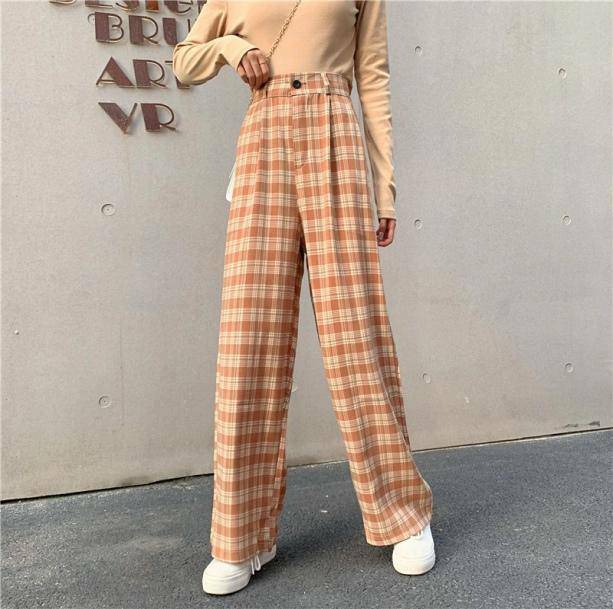 Y2K Fashion Straight Leg Plaid Pants - Grunge Aesthetic & Cute Tops