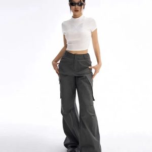 Y2K Fashion Streetwear Cargo Pants - Grunge Aesthetic & Cute Tops