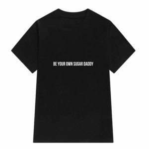 Y2K Fashion Sugar Daddy T-Shirt - Cute Tops for Coquette & Grunge Aesthetic