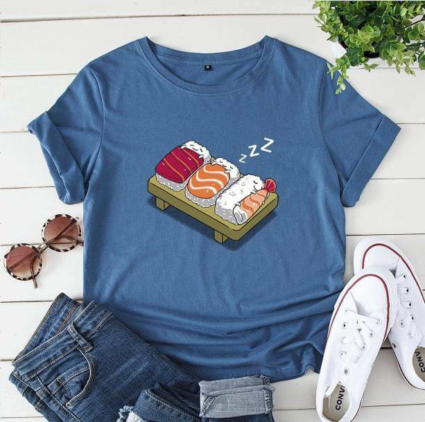 Y2K Fashion Sushi Lover T-Shirt - Cute Tops for Coquette & Grunge Aesthetic