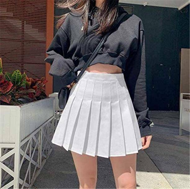 Y2K Fashion White Tennis Skirt - Cute Pastel Goth & Grunge Aesthetic