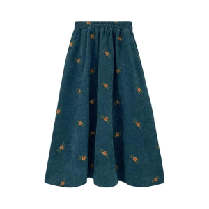 Y2K Floral Corduroy Skirt - Cute Pastel Goth & Grunge Aesthetic Style