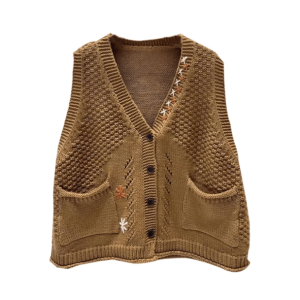 Y2K Goblincore Vest Sweater: Cute Tops for Grunge & Coquette Aesthetic