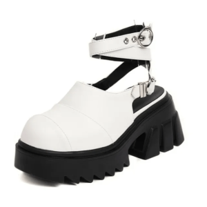 Y2K Goth Ankle Wrap Shoes for Grunge Aesthetic & Cute Outfits