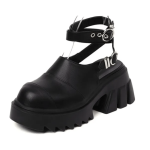 Y2K Goth Ankle Wrap Shoes for Grunge Aesthetic & Cute Outfits