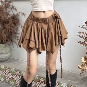 Y2K Grunge Aesthetic Cargo Skirt - Cute Pastel Goth Style Outfit